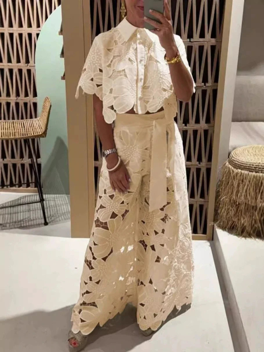 Isla Embroidered Two-Piece Set