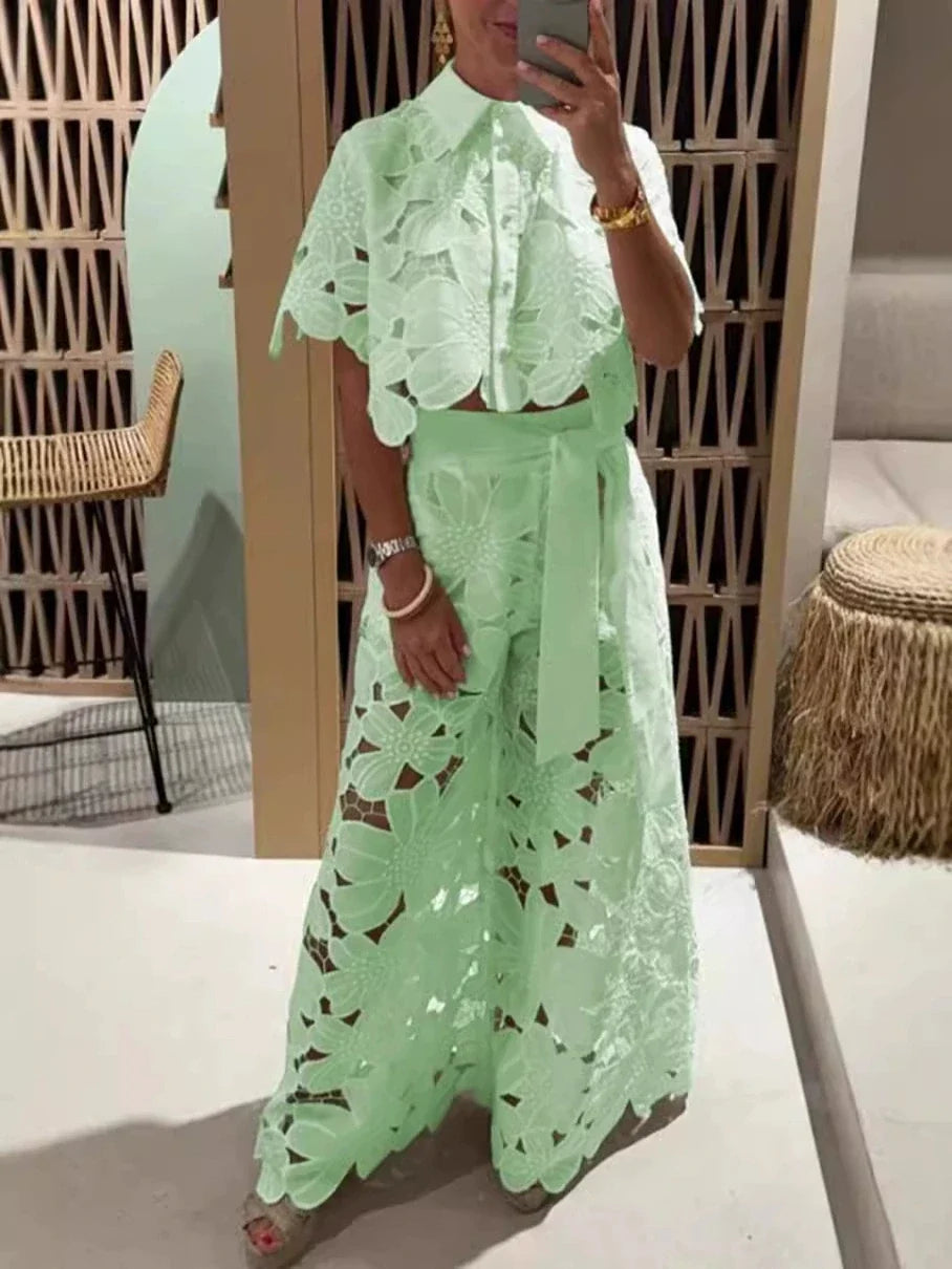 Isla Embroidered Two-Piece Set