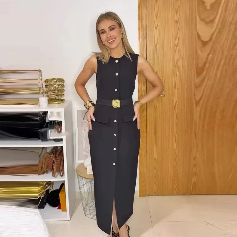 Clara Belted Midi Dress