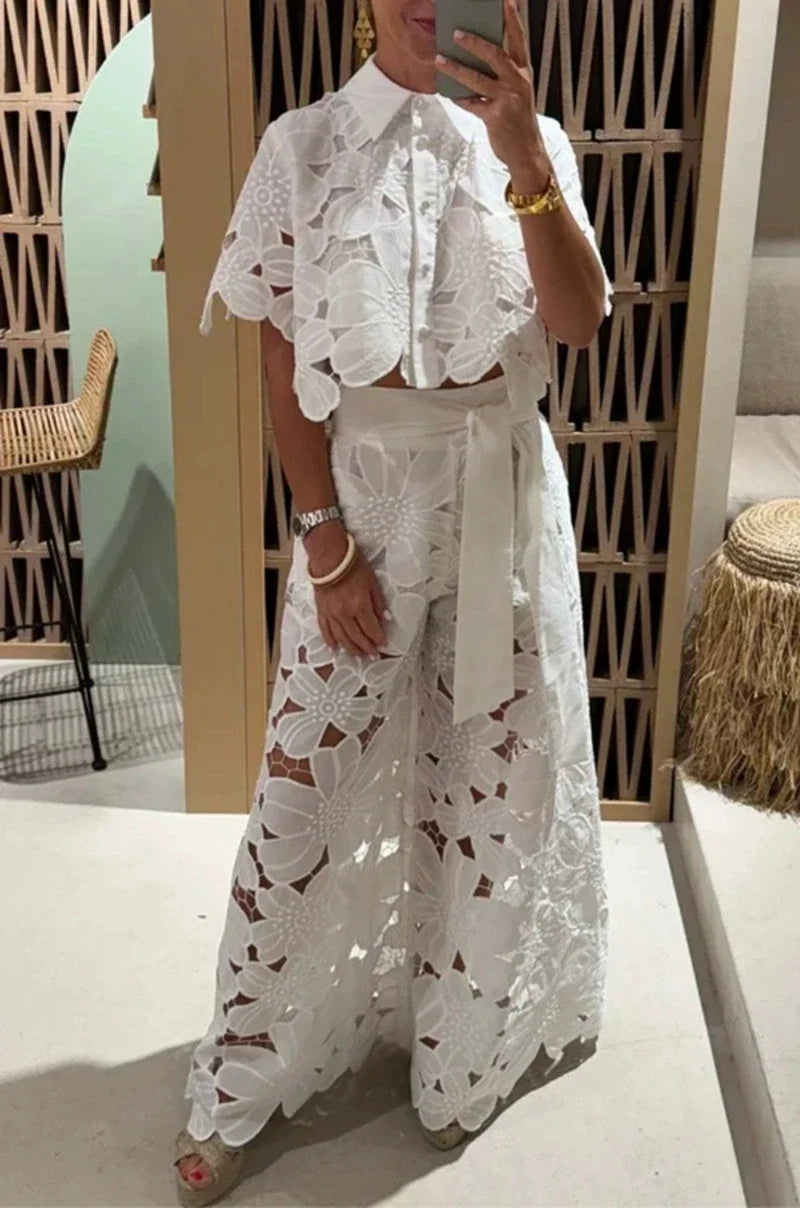 Isla Embroidered Two-Piece Set