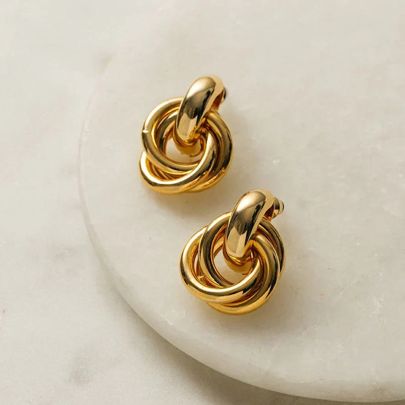 Pendientes Entrelazados Statement | Golden (3/6)