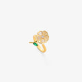 Anillo Giratorio Flor de Hoja Esmeralda | Golden