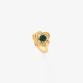 Anillo Giratorio Halo Trébol Esmeralda | Golden