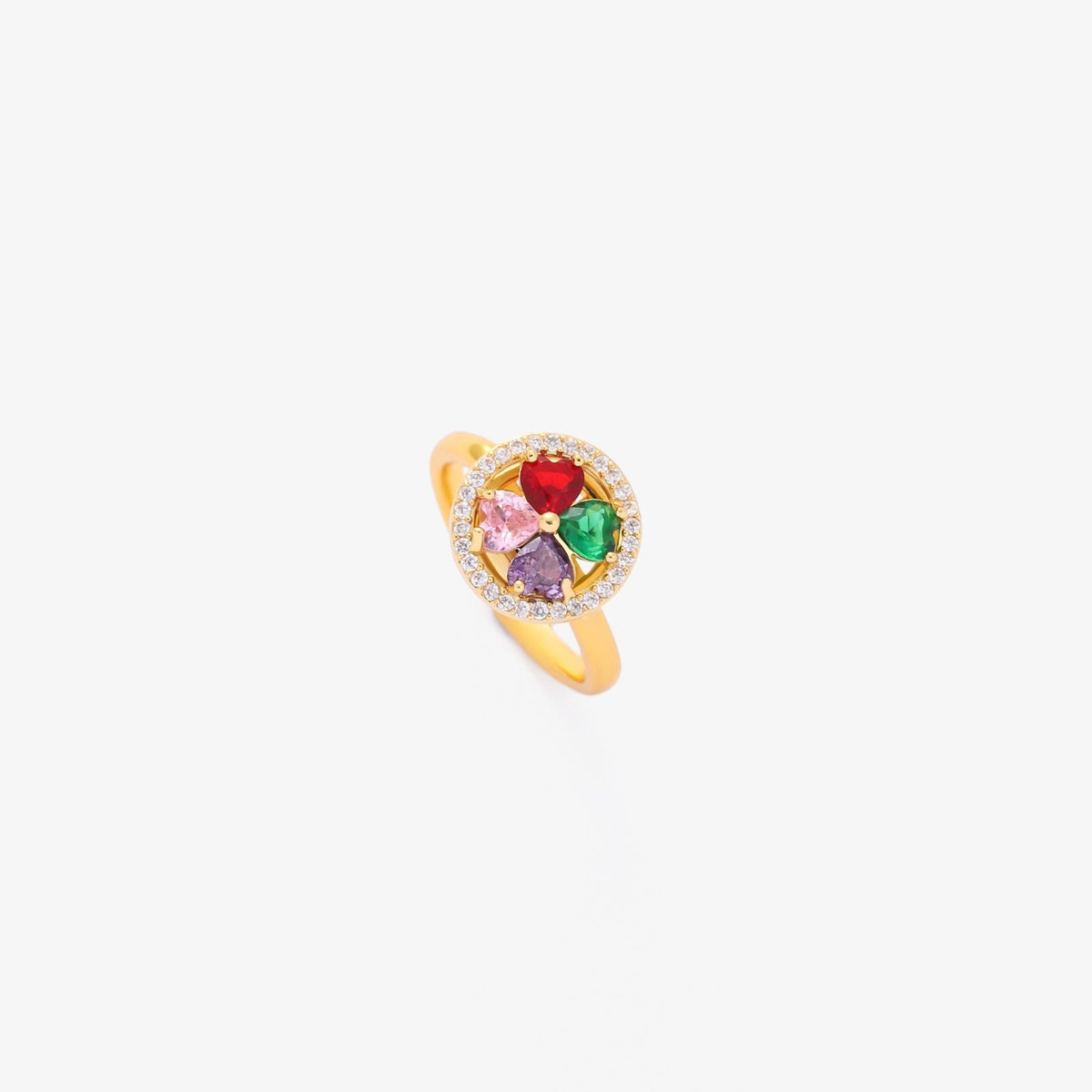Anillo Giratorio Corazones Colorwave | Golden
