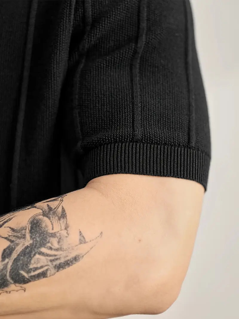 Leo Textured Knit Polo Shirt