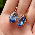 Pendientes Flor Azul Dorada | Golden