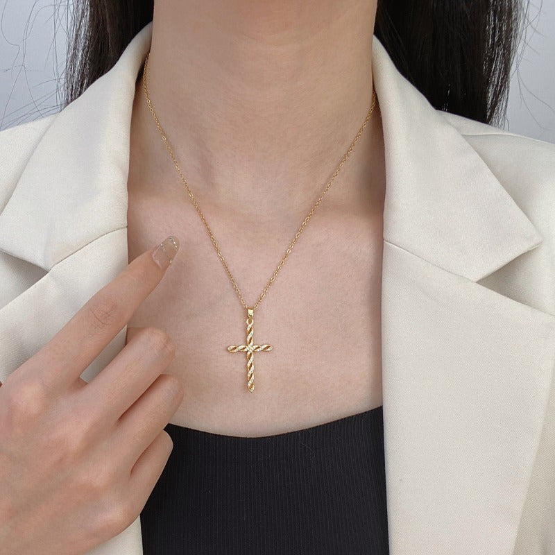 Collar Cruz con Cristal | Golden