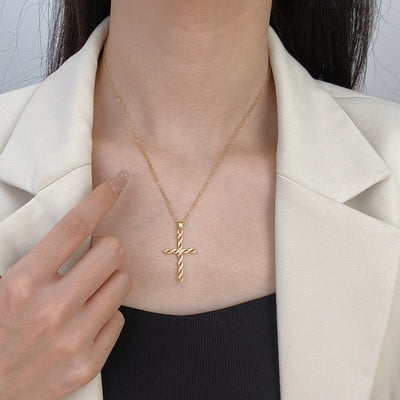 Collar Cruz con Cristal | Golden (3/3)