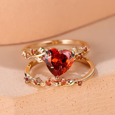 Set de Anillos Corazón Redvine | Golden (2/2)