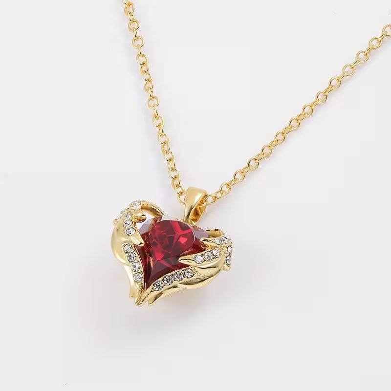 Collar Corazón Rubí Ángel | Golden