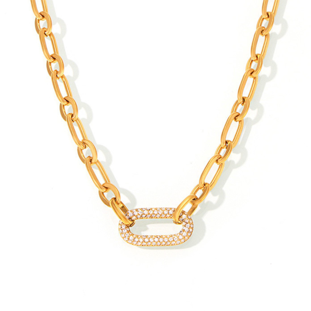 Set Joya Cadena Gruesa Pavé | Golden