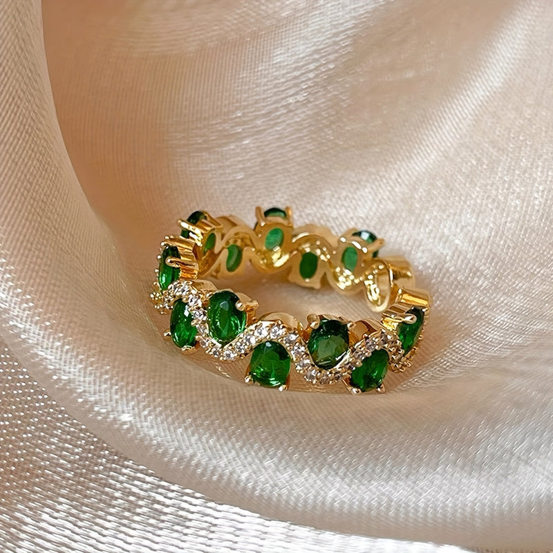 Anillo Abierto Esmeralda Brillante Calira | Golden (3/3)