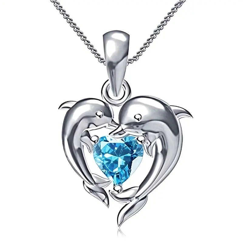 Collar Gemelos Corazón Oceánico | Golden Blanco