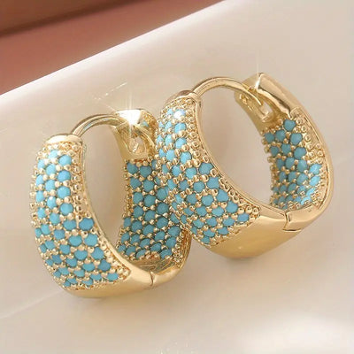 Aros de Turquesa Dorada | Golden (3/5)