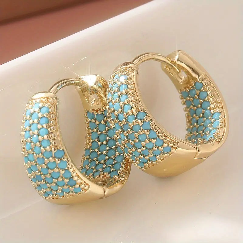 Aros de Turquesa Dorada | Golden (3/5)