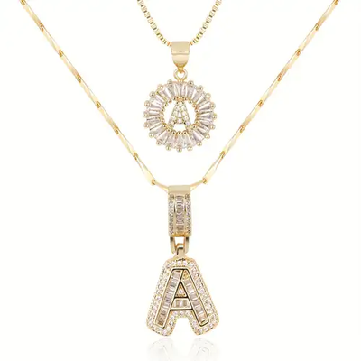 Collar con Letra Inicial Pavé | Golden (1/4)