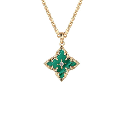 Collar Colgante Trébol Esmeralda | Golden (2/3)