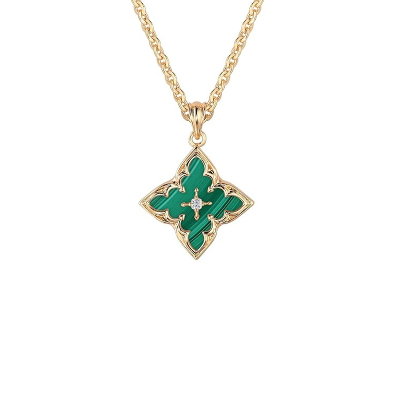 Collar Colgante Trébol Esmeralda | Golden (2/3)