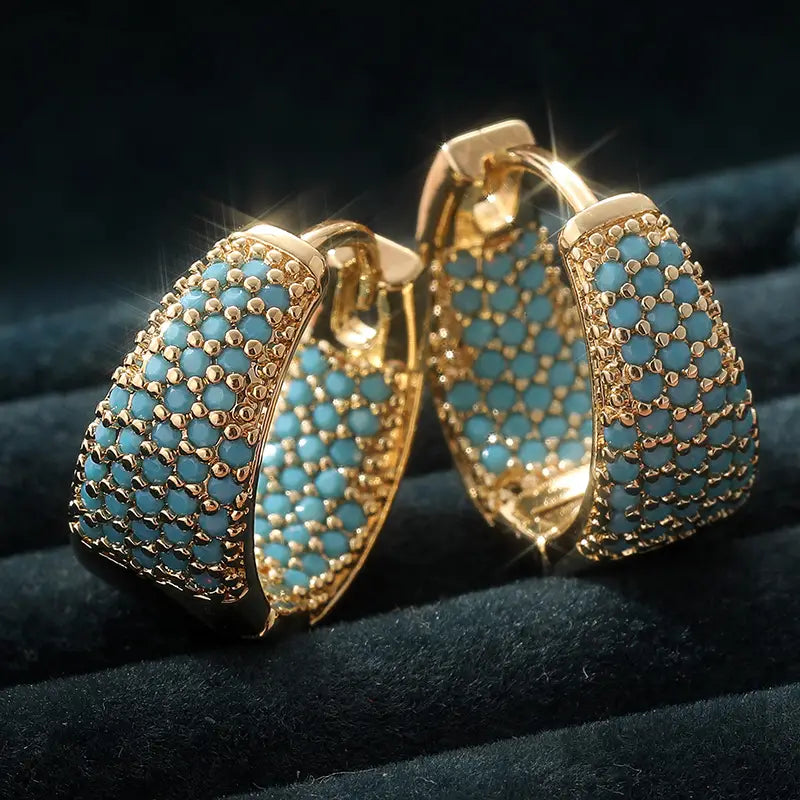 Aros de Turquesa Dorada | Golden (1/5)