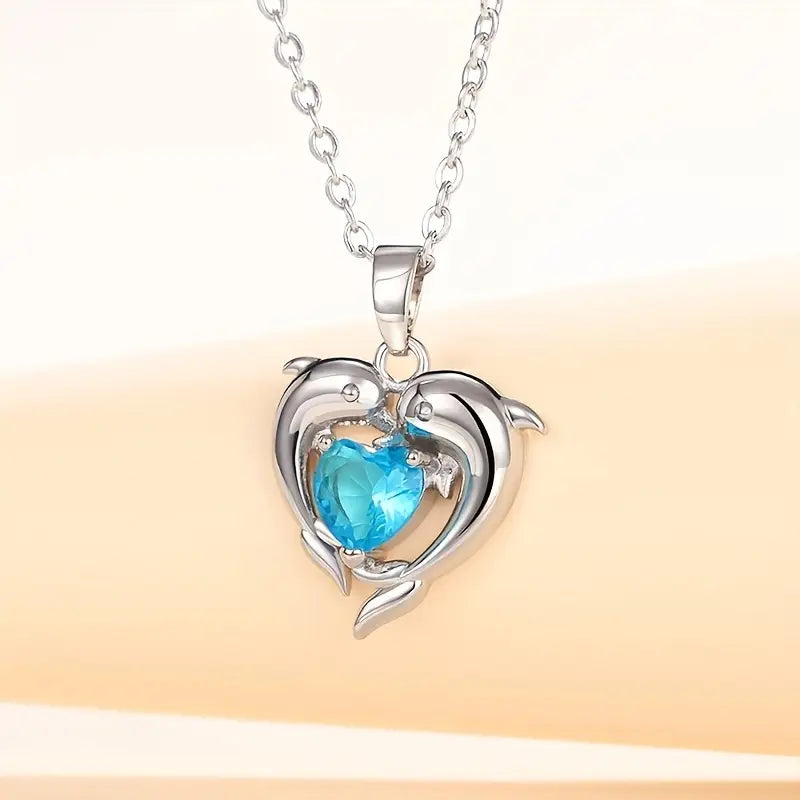 Collar Gemelos Corazón Oceánico | Golden Blanco