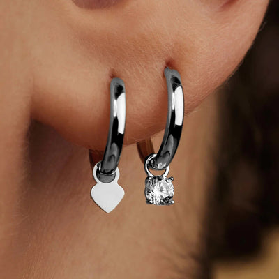 Larmes de Lune Stone Hoop Earrings | Golden Blanco (4/4)