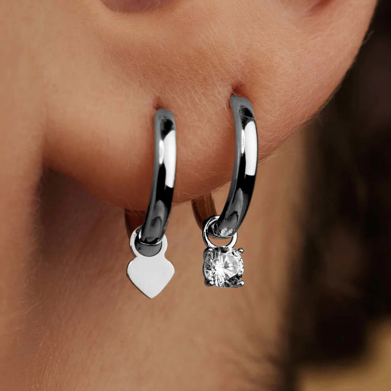 Larmes de Lune Stone Hoop Earrings | Golden Blanco (4/4)
