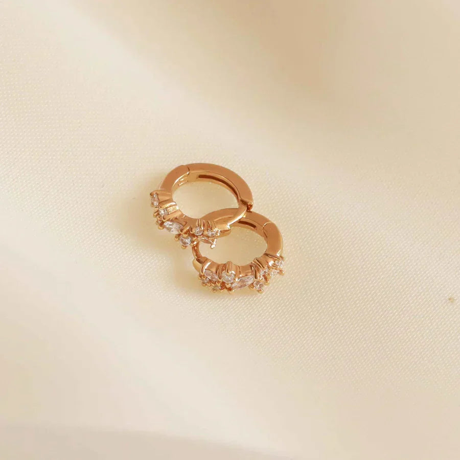 Crystal Cluster Huggies | Golden Blanco