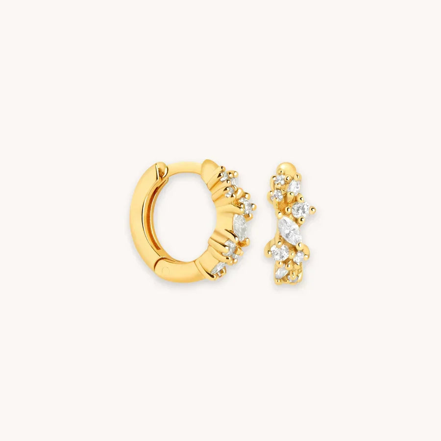 Pendientes Huggie Racimo de Cristal | Golden