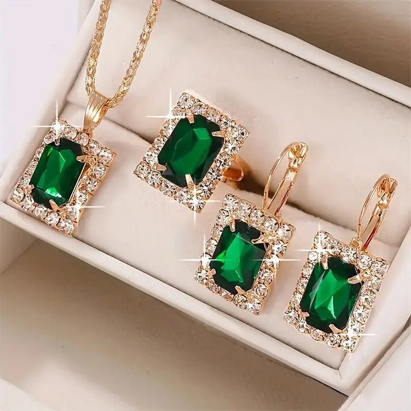 Set de Joyas Sylvara Greenveil | Golden Blanco