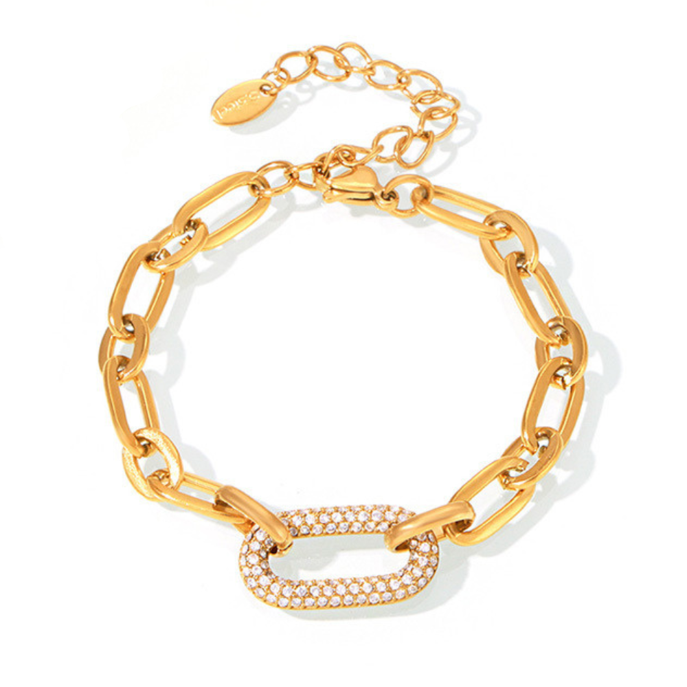 Set Joya Cadena Gruesa Pavé | Golden