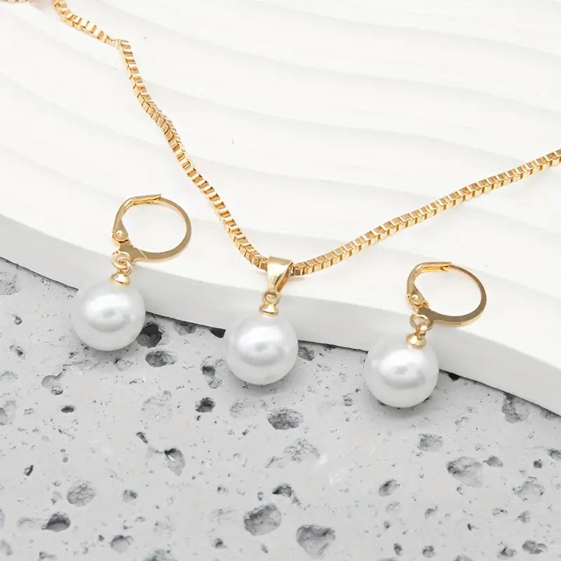Set de Joyas de Perlas Golden Grace | Golden
