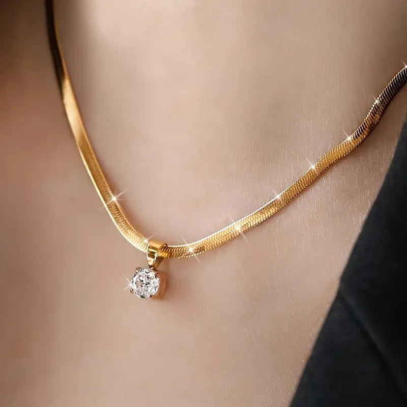 Collar Colgante Elegante con Strass | Golden