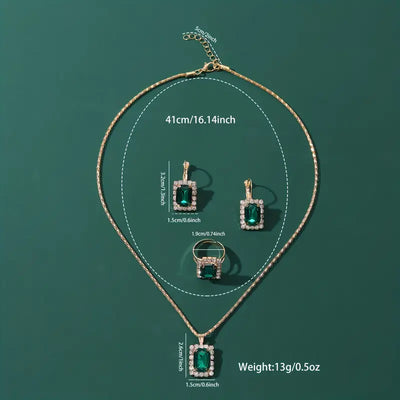 Set de Joyas Sylvara Greenveil | Golden Blanco (4/4)