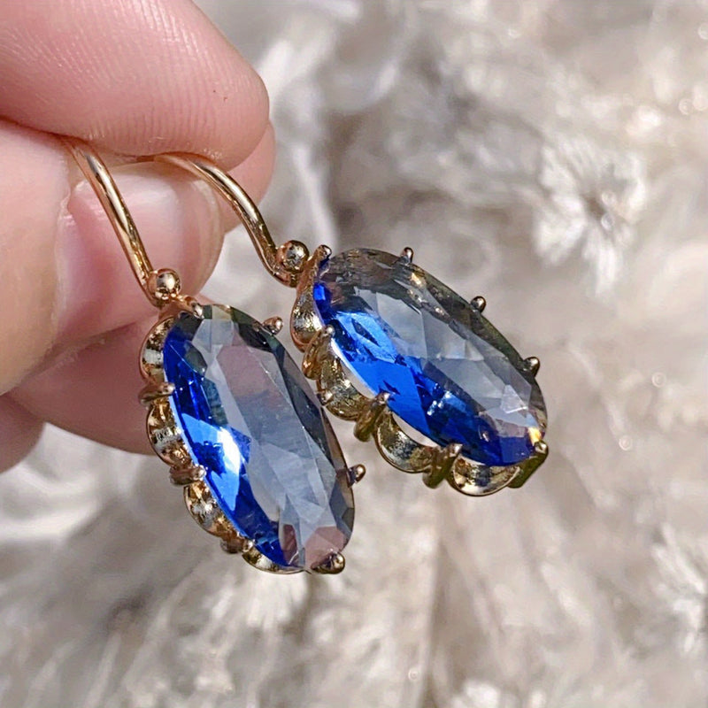 Pendientes Flor Azul Dorada | Golden (2/2)