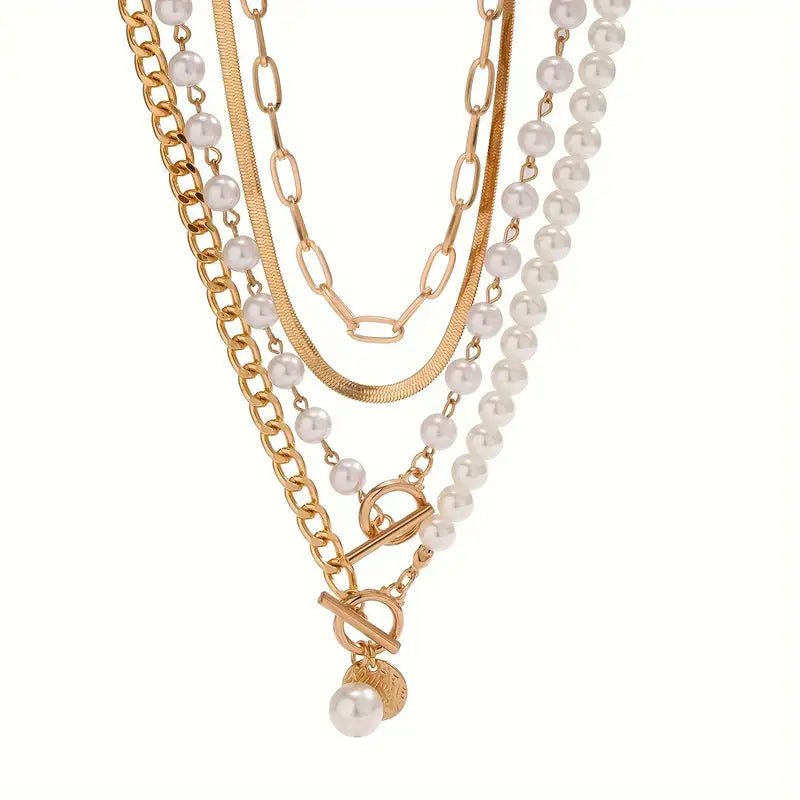 Set Collar Serpiente y Perlas Vintage | Golden