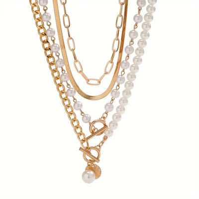 Set Collar Serpiente y Perlas Vintage | Golden (2/7)
