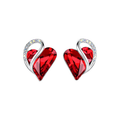 Pendientes Studs Rubí Corazón Infinito | Golden Blanco
