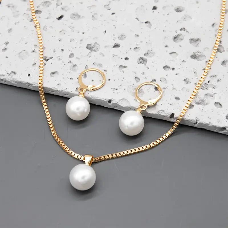 Set de Joyas de Perlas Golden Grace | Golden