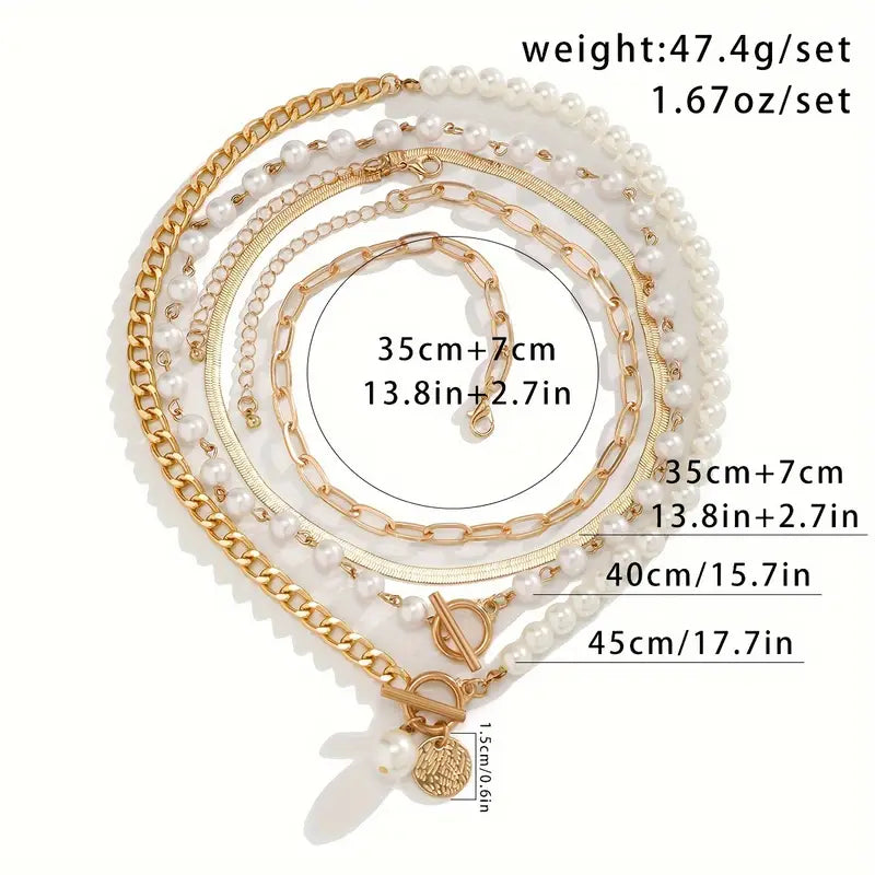 Set Collar Serpiente y Perlas Vintage | Golden (7/7)