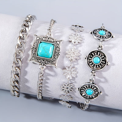Set Pulseras Capas Piedra Cielo | Golden Blanco (2/3)