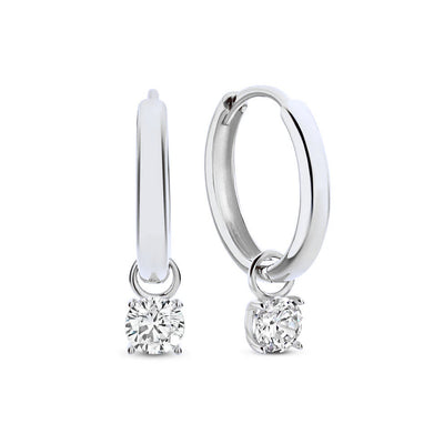 Larmes de Lune Stone Hoop Earrings | Golden Blanco (1/4)