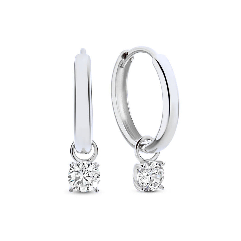 Larmes de Lune Stone Hoop Earrings | Golden Blanco (1/4)