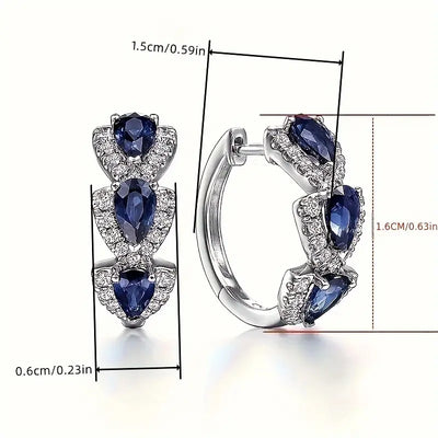 Pendientes Crest Zafiro Real | Golden Blanco (5/5)