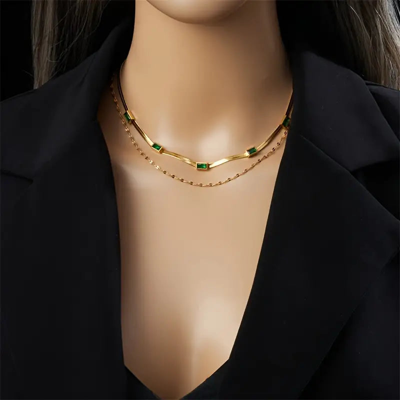 Collar Retro Doble Capa Sorella Gem | Golden (4/6)