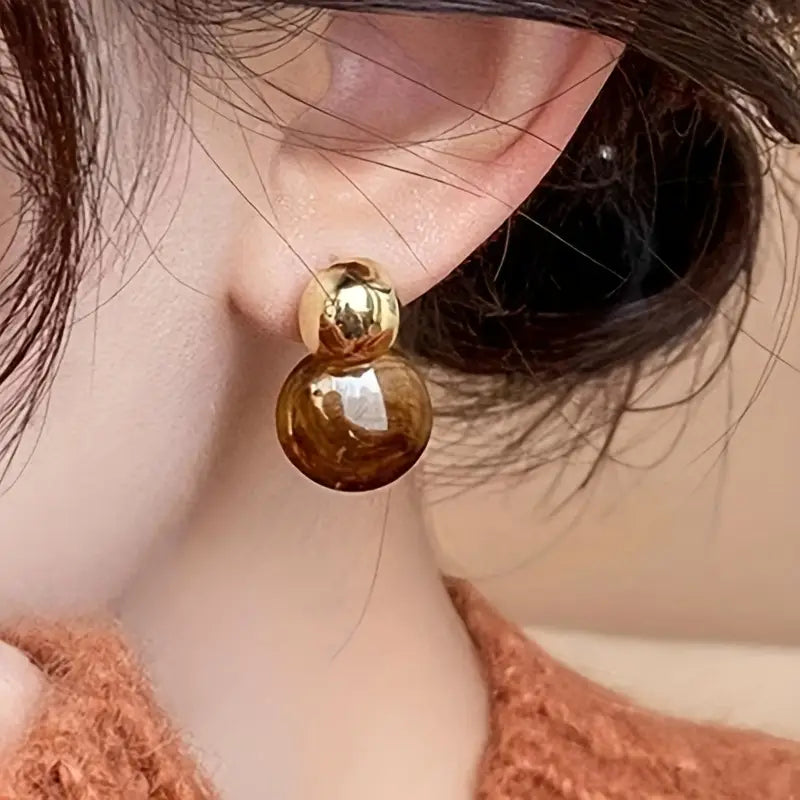 Pendientes Colgantes Ámbar Aurélie | Golden