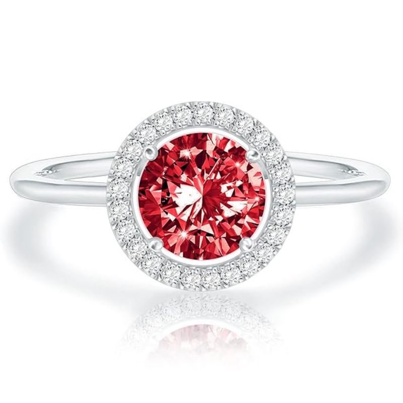 Anillo de Promesa Crimson Glow Rubí | Golden Blanco (1/3)