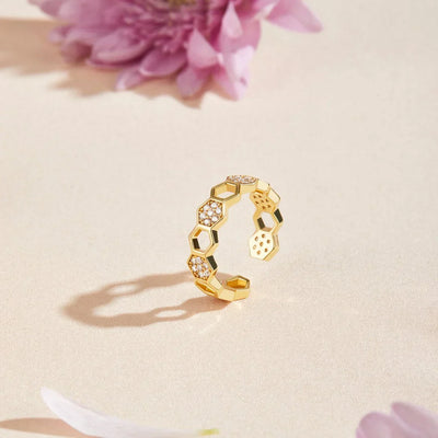 Anillo Panal de Cristal | Golden (4/5)