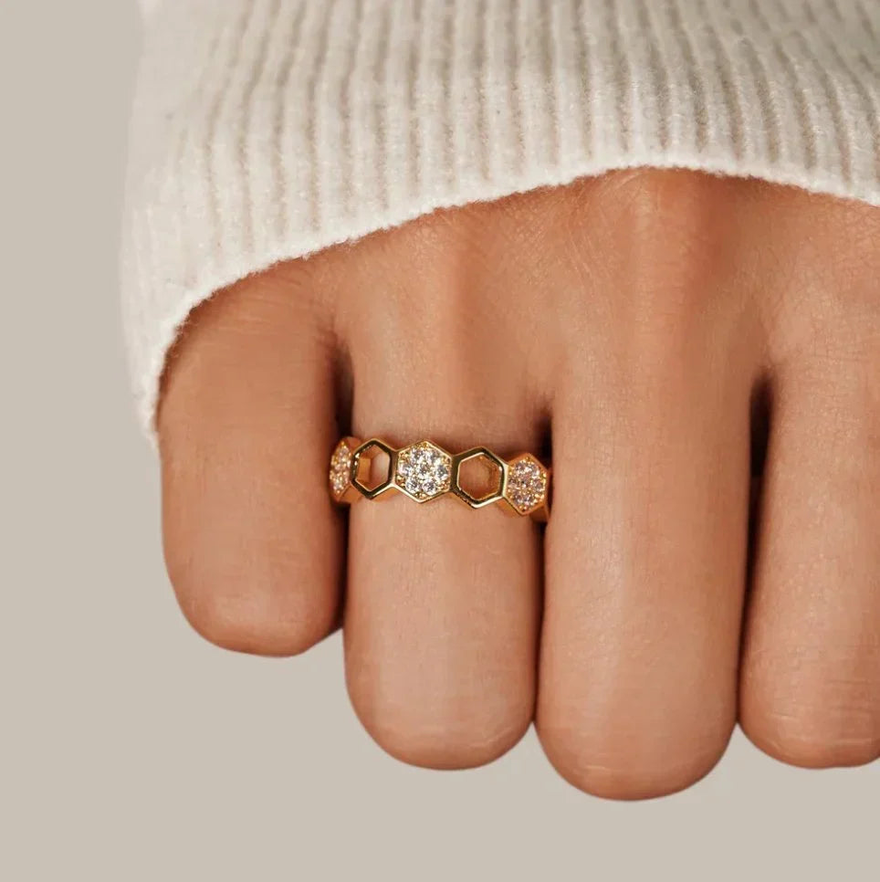 Anillo Panal de Cristal | Golden