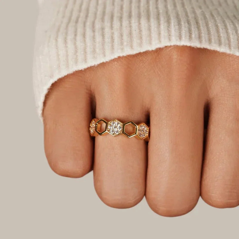 Anillo Panal de Cristal | Golden (2/5)