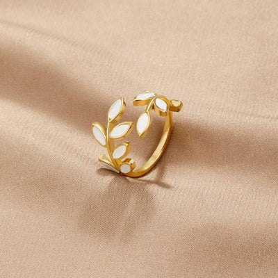Anillo Abierto de Hoja Delicada Neraya | Golden (3/4)